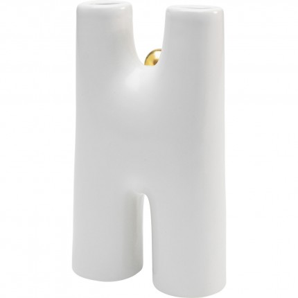 Vase monstre blanc et doré 16cm Kare Design