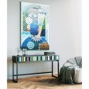 Tableau buste géométrique bleu 100x150cm Kare Design