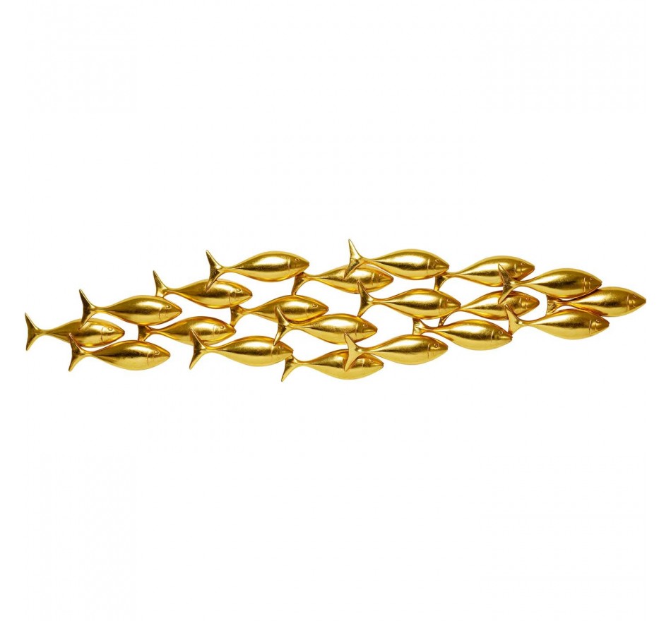 Déco murale banc poissons dorés 181cm Kare Design