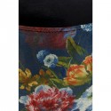 Tabouret Cherry bleu fleurs et laiton Kare Design