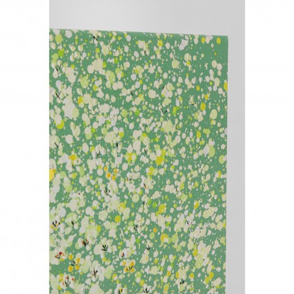 Tableau Touched fleurs pirogue vert et jaune 80x100cm Kare Design