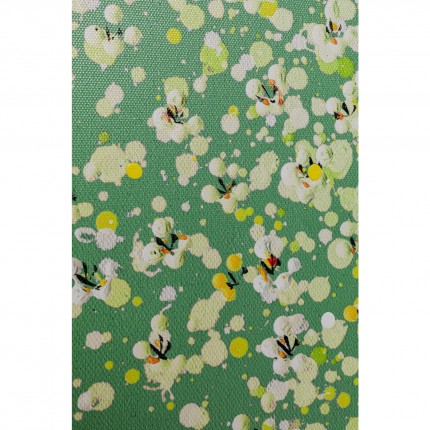 Tableau Touched fleurs pirogue vert et jaune 120x160cm Kare Design