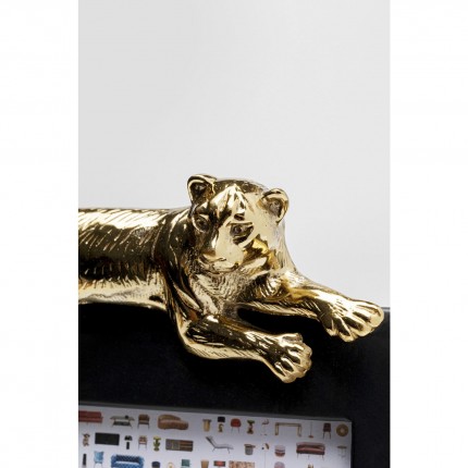 Cadre photo tigre 24x29cm noir et doré Kare Design