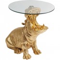 Table d\'appoint hippopotame doré Kare Design
