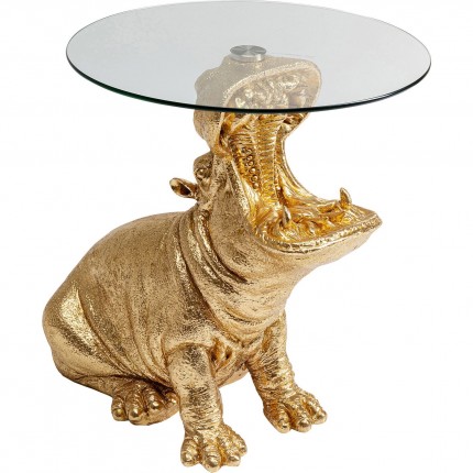 Table d'appoint hippopotame doré Kare Design