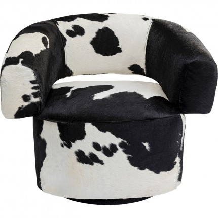 Fauteuil pivotant Maye noir et blanc Kare Design Fauteuil pivotant Maye noir et blanc Kare Design