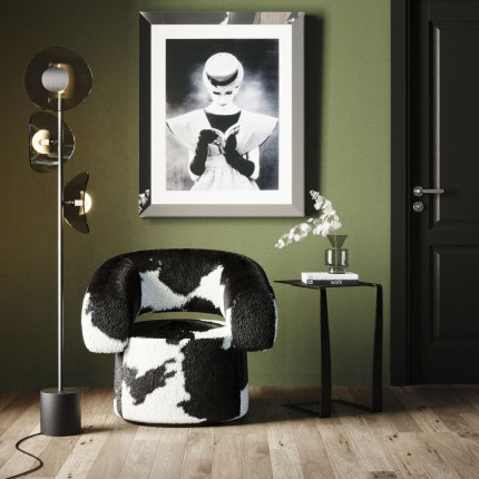 Fauteuil pivotant Maye noir et blanc Kare Design