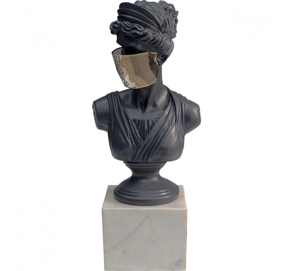 Déco buste femme masquée noir et blanc Kare Design