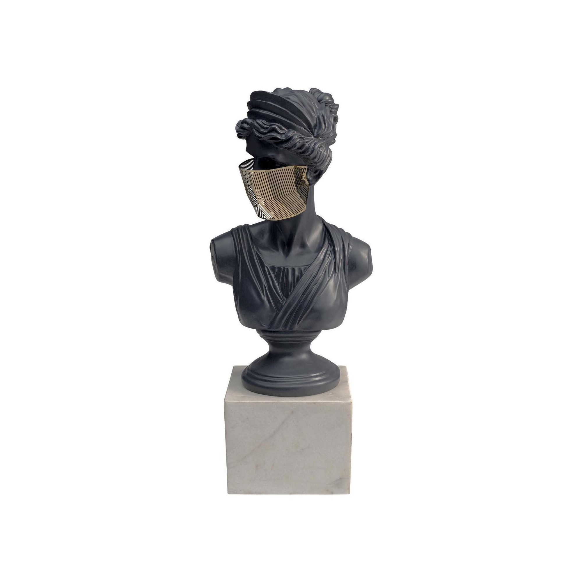 Déco buste femme masquée noir et blanc Kare Design
