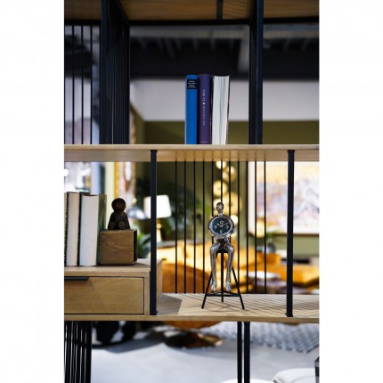 Horloge de table homme assis argenté tabouret Kare Design