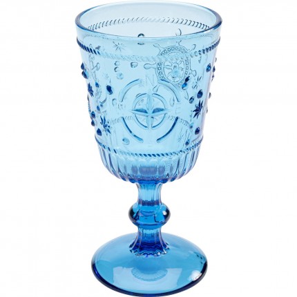 Verres à vin Greece bleus set de 6 Kare Design