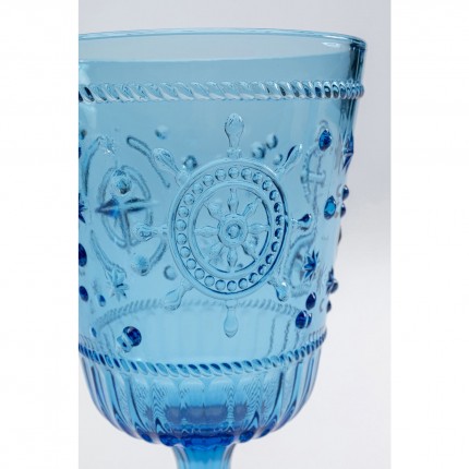 Verres à vin Greece bleus set de 6 Kare Design