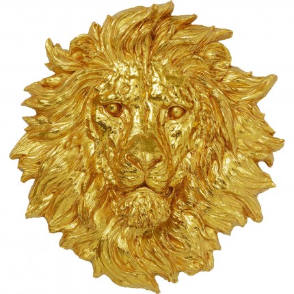 Déco murale XL tête lion doré Kare Design