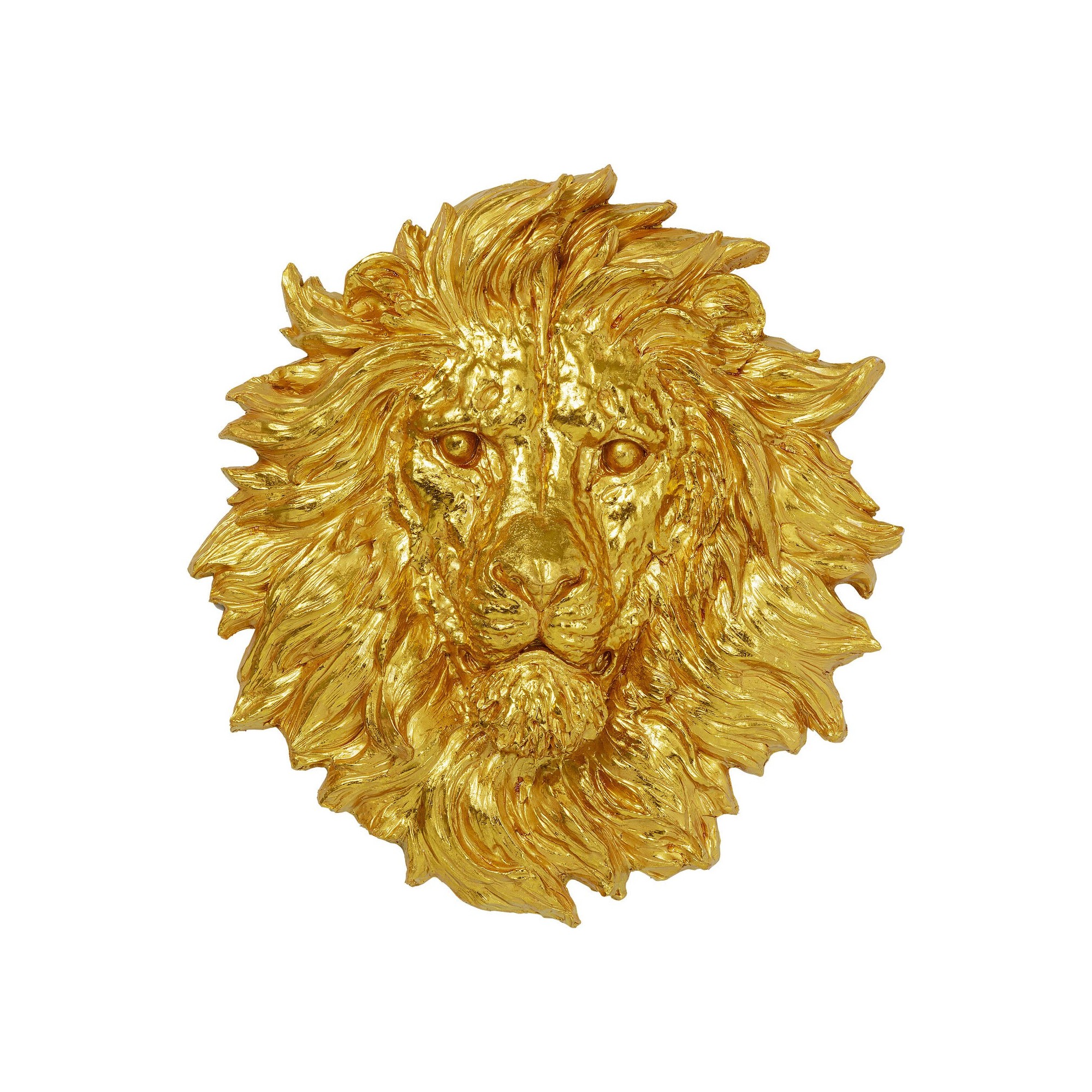 Déco murale tête de lion doré Kare Design