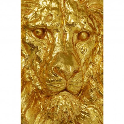 Déco murale tête de lion doré Kare Design