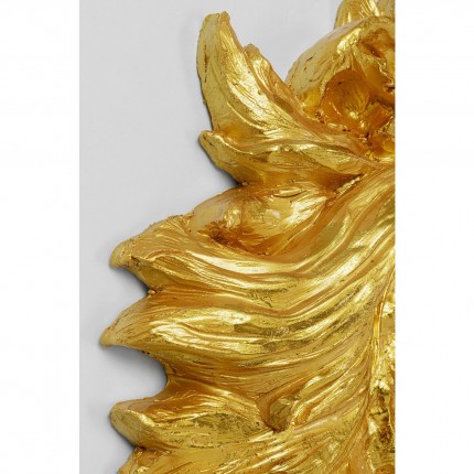 Déco murale tête de lion doré Kare Design