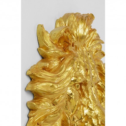Déco murale tête de lion doré Kare Design