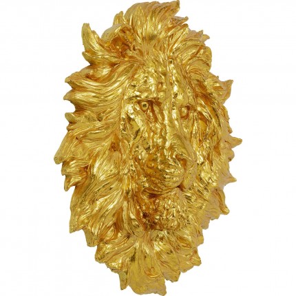 Déco murale tête de lion doré Kare Design