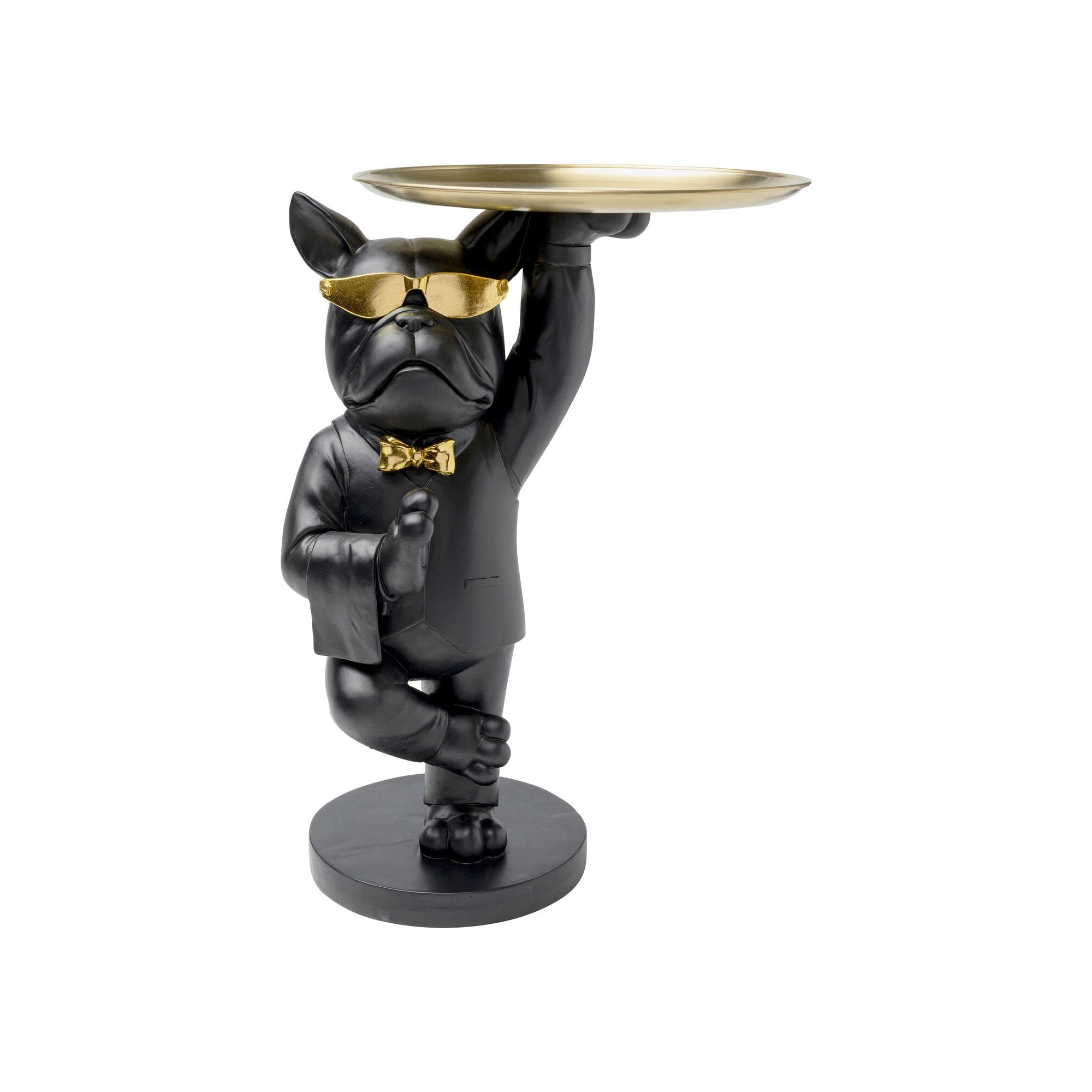 Table d'appoint majordome bouledogue noir et doré Kare Design