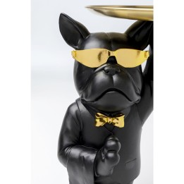 Table d'appoint majordome bouledogue noir et doré Kare Design