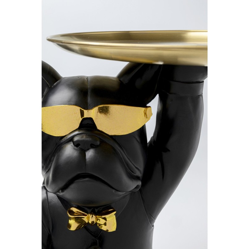 Table d'appoint majordome bouledogue noir et doré Kare Design