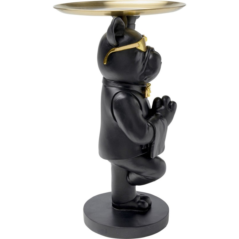 Table d'appoint majordome bouledogue noir et doré Kare Design