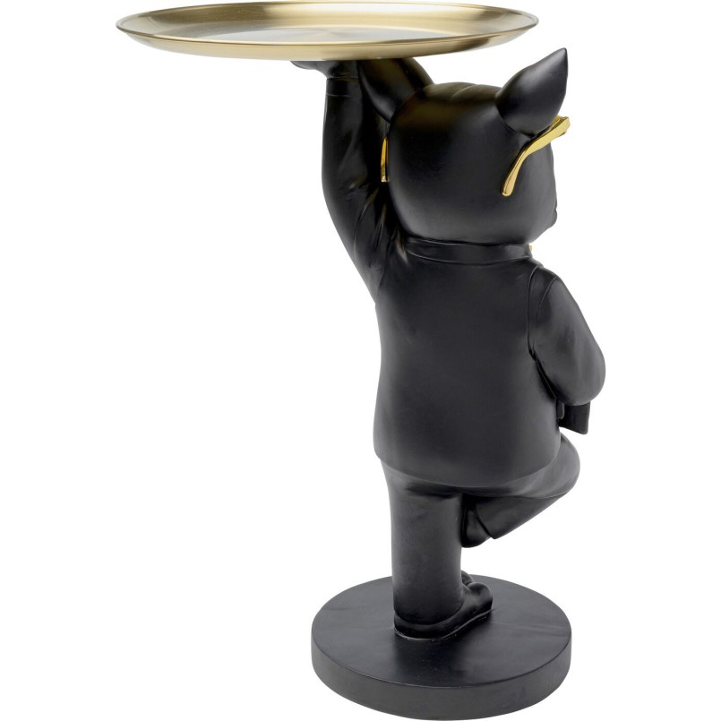 Table d'appoint majordome bouledogue noir et doré Kare Design