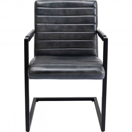 Chaise avec accoudoirs Cantilever Lola grise Kare Design