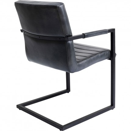 Chaise avec accoudoirs Cantilever Lola grise Kare Design