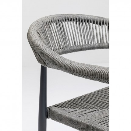 Chaise de jardin avec accoudoirs Palma grise Kare Design