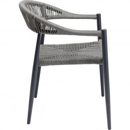 Chaise de jardin avec accoudoirs Palma grise Kare Design