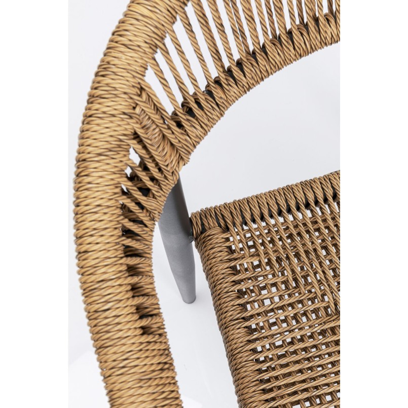 Chaise de jardin avec accoudoirs Palma nature Kare Design
