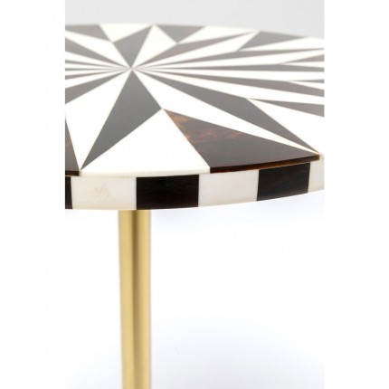 Table d'appoint Domero Star 40cm marron et blanche Kare Design