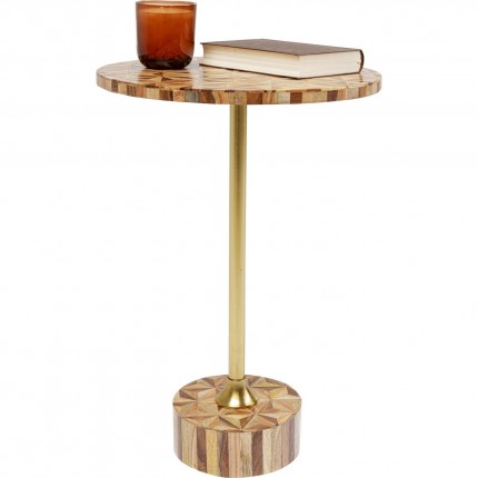 Table d'appoint Domero Geo 40cm marron et dorée Kare Design