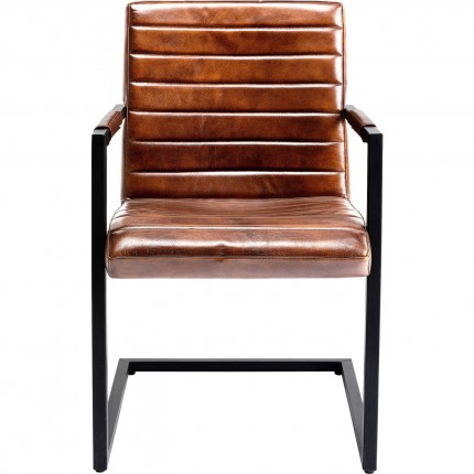 Chaise avec accoudoirs Cantilever Lola marron Kare Design Chaise avec accoudoirs Cantilever Lola marron Kare Design