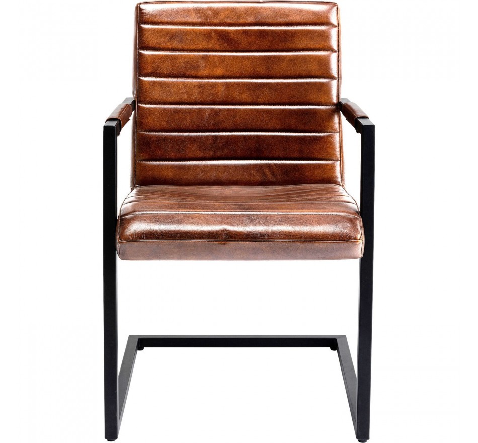 Chaise avec accoudoirs Cantilever Lola marron Kare Design