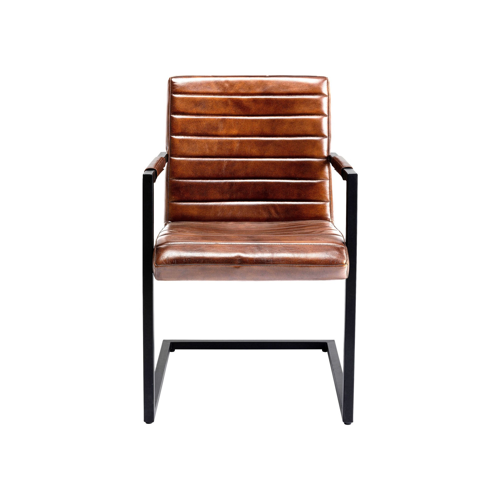 Chaise avec accoudoirs Cantilever Lola marron Kare Design