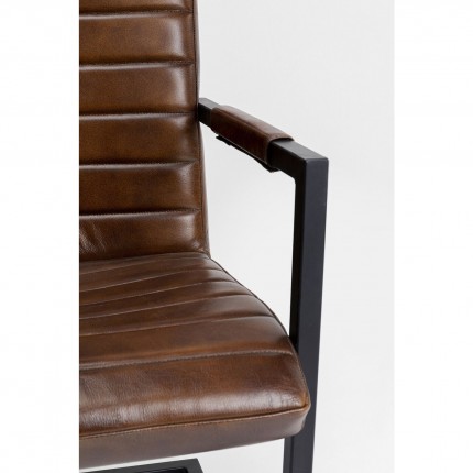 Chaise avec accoudoirs Cantilever Lola marron Kare Design