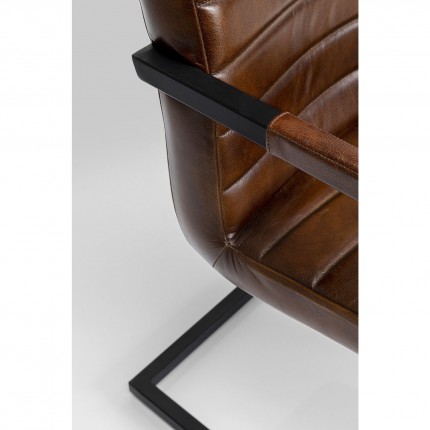 Chaise avec accoudoirs Cantilever Lola marron Kare Design