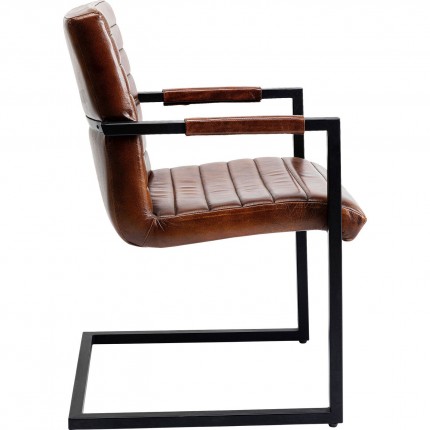 Chaise avec accoudoirs Cantilever Lola marron Kare Design