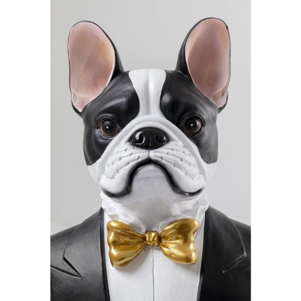 Déco XL chien majordome noir et blanc 165cm Kare Design