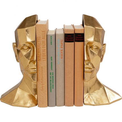 Serre-livres visage doré set de 2 Kare Design