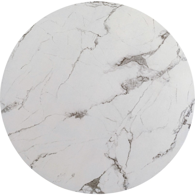 Table Schickeria look marbre blanc Ø80cm