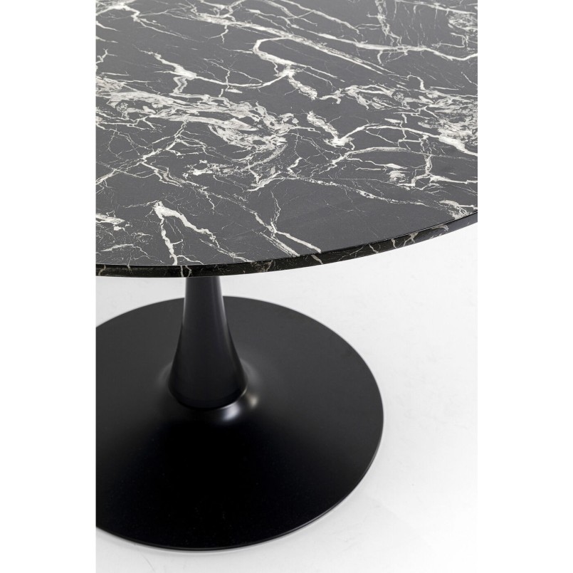 Table Schickeria Marbleprint noir 110cm Kare Design