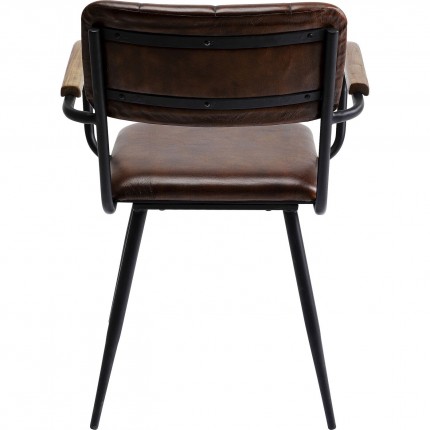 Chaise avec accoudoirs Salsa cuir Kare Design