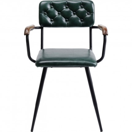 Chaise avec accoudoirs Salsa cuir verte Kare Design