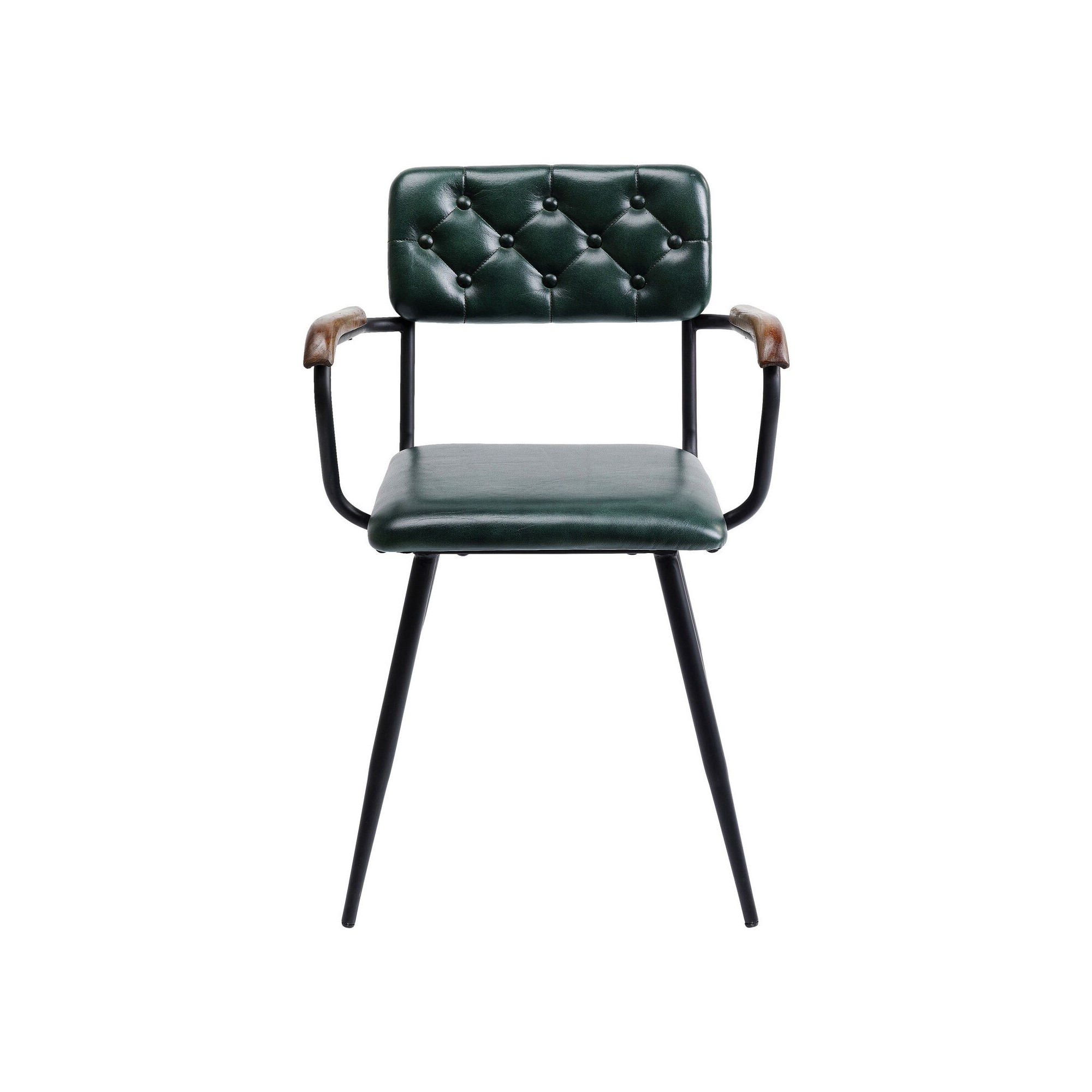 Chaise avec accoudoirs Salsa cuir verte Kare Design