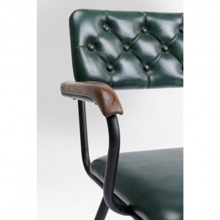 Chaise avec accoudoirs Salsa cuir verte Kare Design