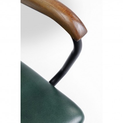 Chaise avec accoudoirs Salsa cuir verte Kare Design