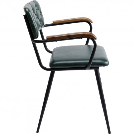 Chaise avec accoudoirs Salsa cuir verte Kare Design